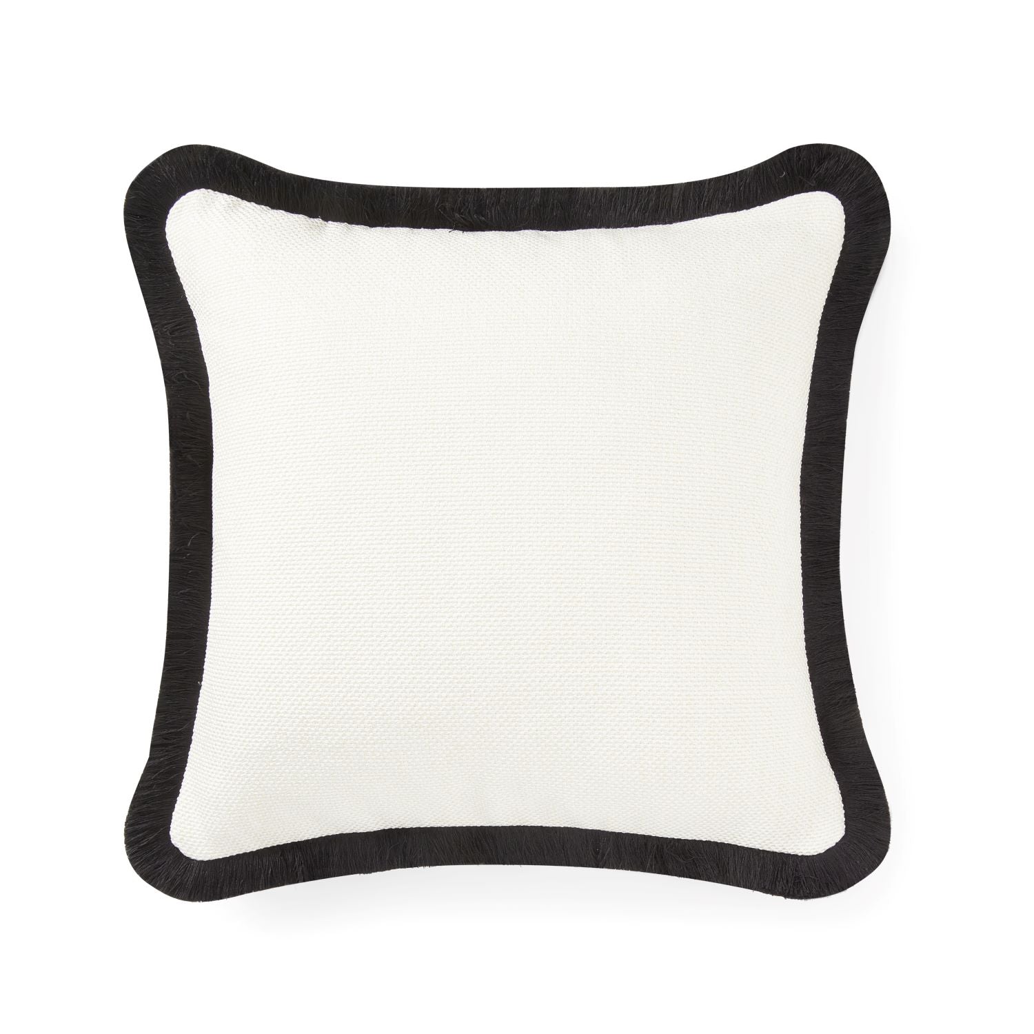 Black and white fringe cheap pillow